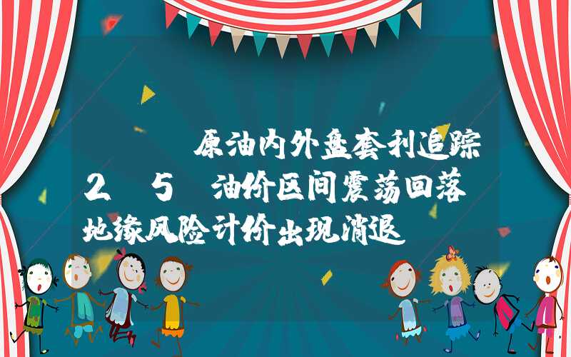 {}【原油内外盘套利追踪2.5】油价区间震荡回落，地缘风险计价出现消退