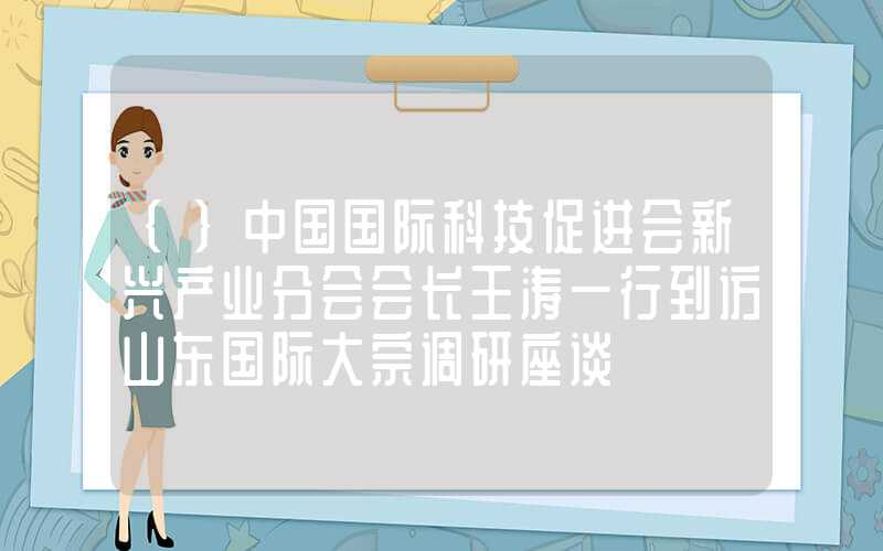 {}中国国际科技促进会新兴产业分会会长王涛一行到访山东国际大宗调研座谈