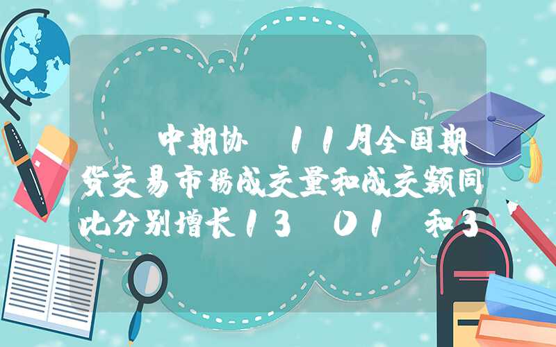 {}中期协：11月全国期货交易市场成交量和成交额同比分别增长13.01%和3.99%