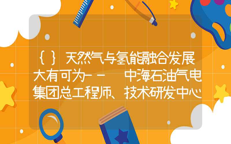 {}天然气与氢能融合发展大有可为——访中海石油气电集团总工程师、技术研发中心主任张超