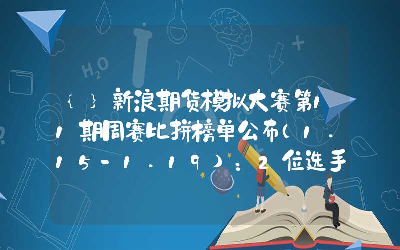 {}新浪期货模拟大赛第11期周赛比拼榜单公布（1.15-1.19）：2位选手逆袭登顶本周排行集运指数热度下降明显