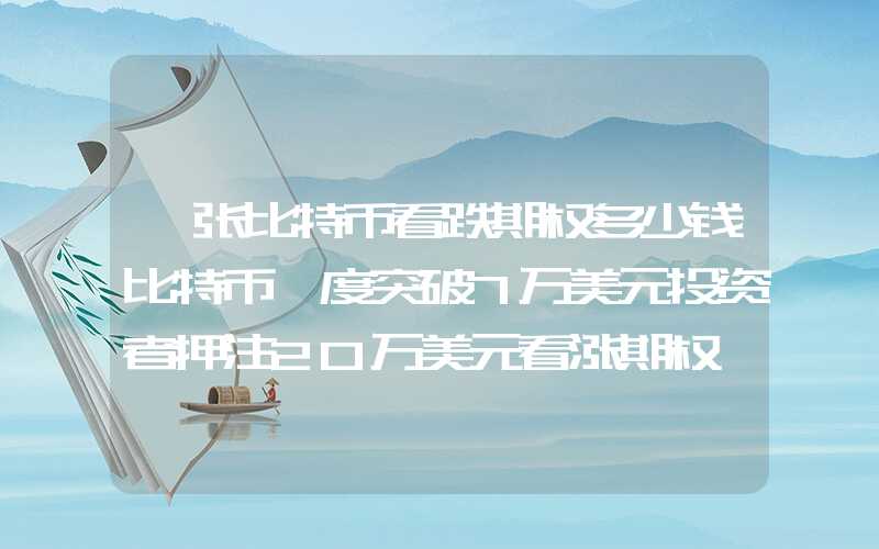 一张比特币看跌期权多少钱比特币一度突破7万美元投资者押注20万美元看涨期权