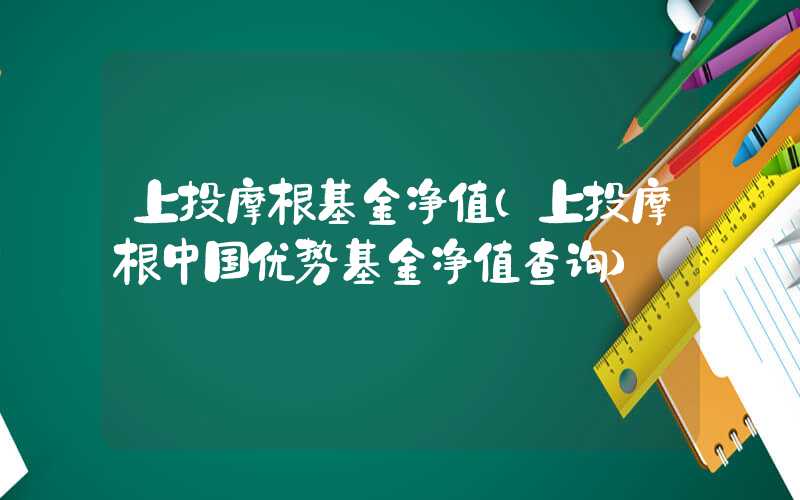 上投摩根基金净值（上投摩根中国优势基金净值查询）