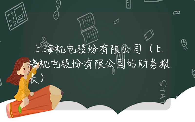 上海机电股份有限公司（上海机电股份有限公司的财务报表）