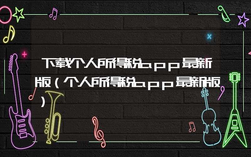 下载个人所得税app最新版（个人所得税app最新版）