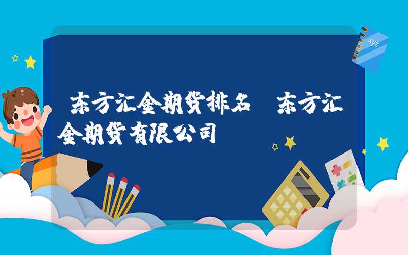 东方汇金期货排名（东方汇金期货有限公司）