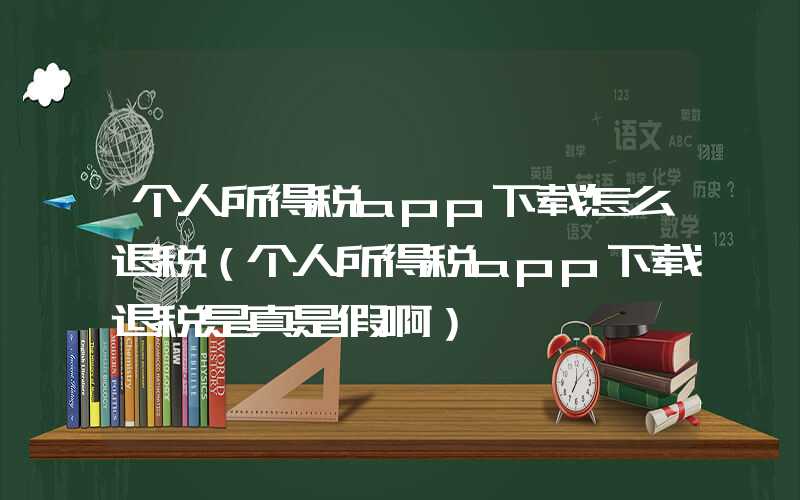 个人所得税app下载怎么退税（个人所得税app下载退税是真是假啊）