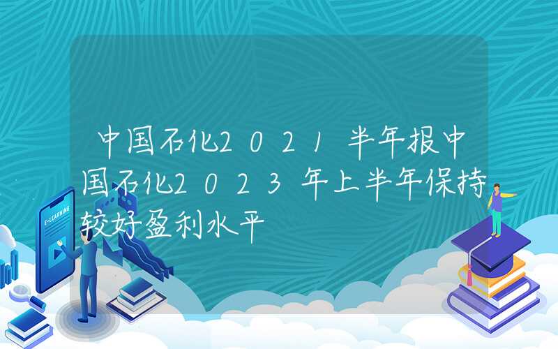 中国石化2021半年报中国石化2023年上半年保持较好盈利水平