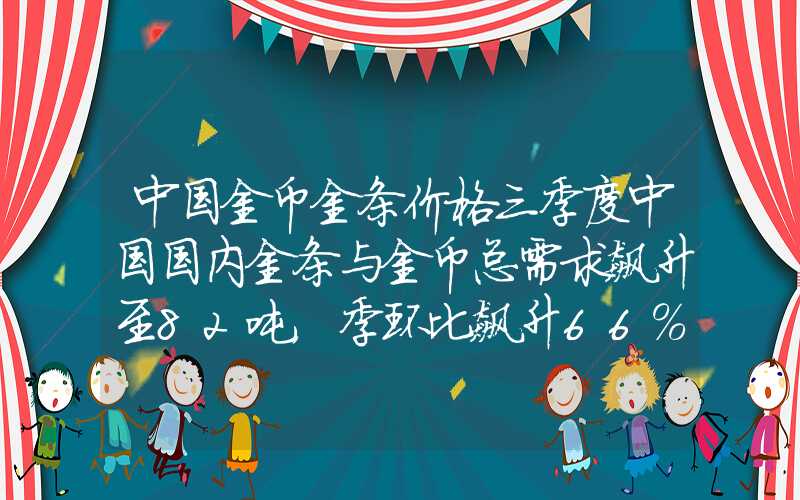 中国金币金条价格三季度中国国内金条与金币总需求飙升至82吨，季环比飙升66%