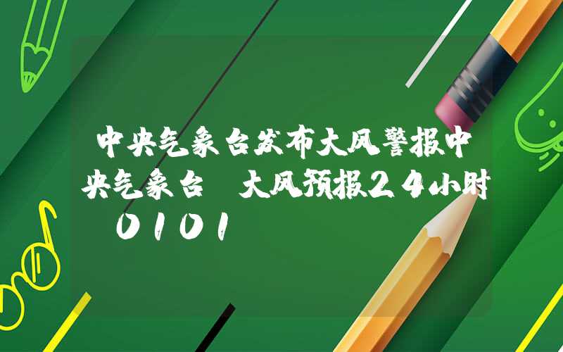 中央气象台发布大风警报中央气象台：大风预报24小时（0101）