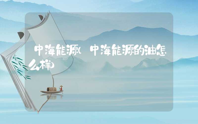 中海能源（中海能源的油怎么样）