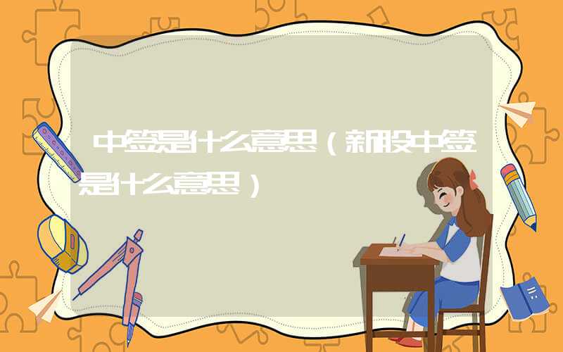 中签是什么意思（新股中签是什么意思）