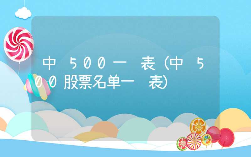 中证500一览表（中证500股票名单一览表）