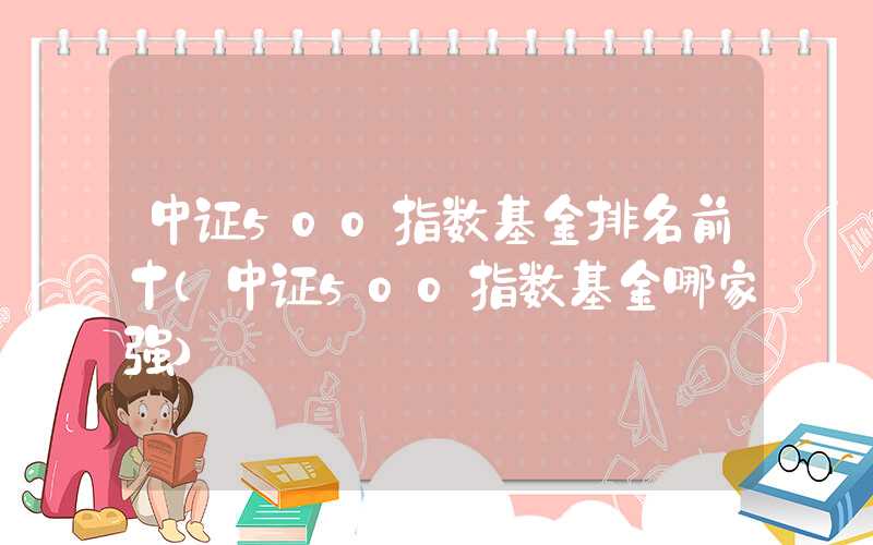 中证500指数基金排名前十（中证500指数基金哪家强）