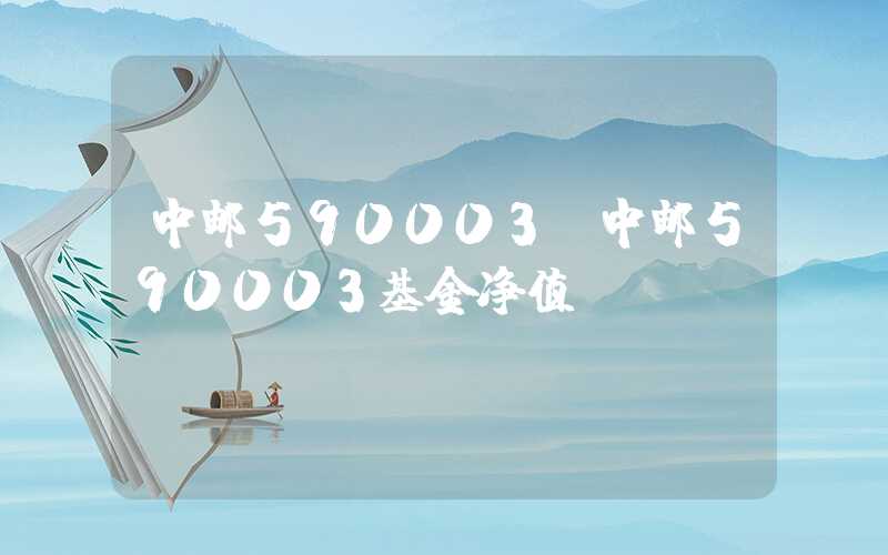 中邮590003（中邮590003基金净值）