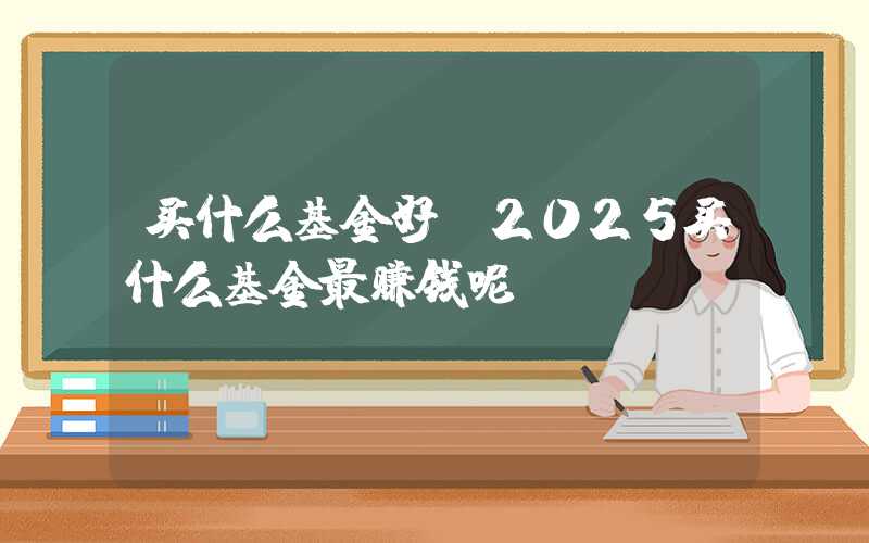 买什么基金好（2025买什么基金最赚钱呢）