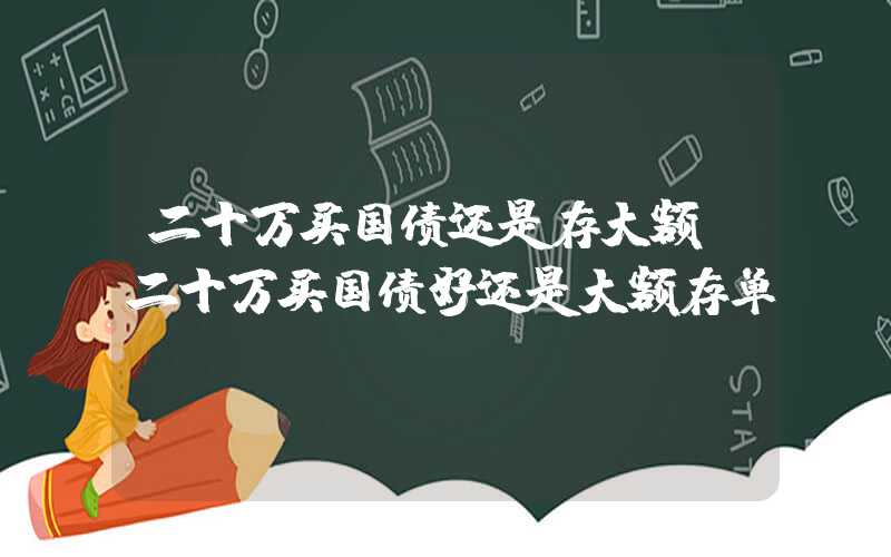 二十万买国债还是存大额（二十万买国债好还是大额存单）