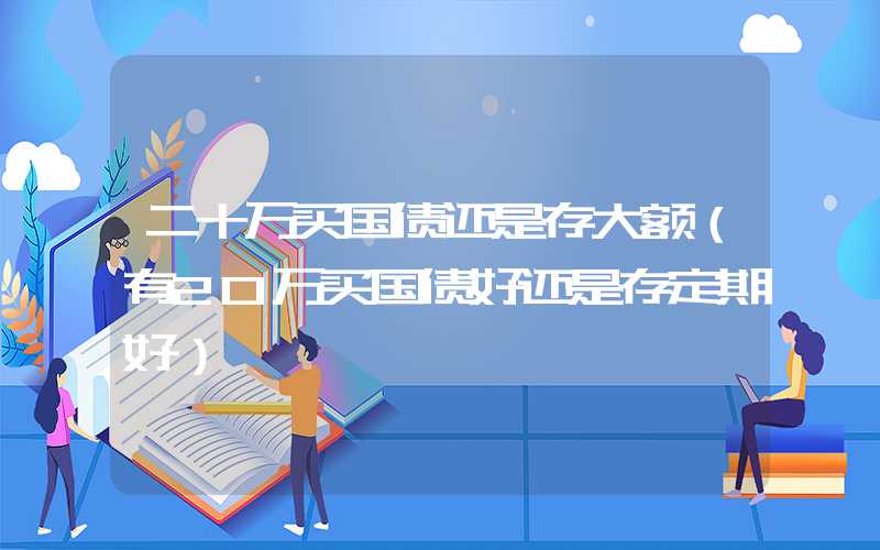 二十万买国债还是存大额（有20万买国债好还是存定期好）