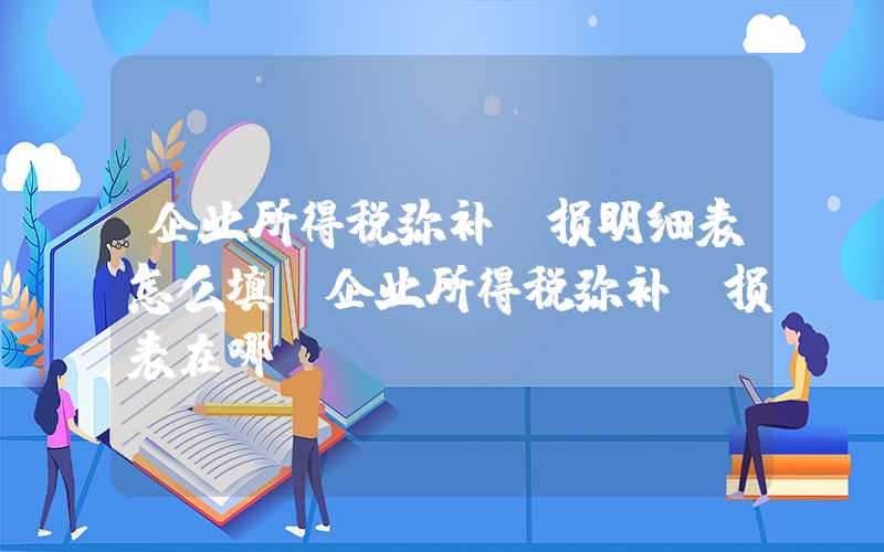 企业所得税弥补亏损明细表怎么填（企业所得税弥补亏损表在哪）