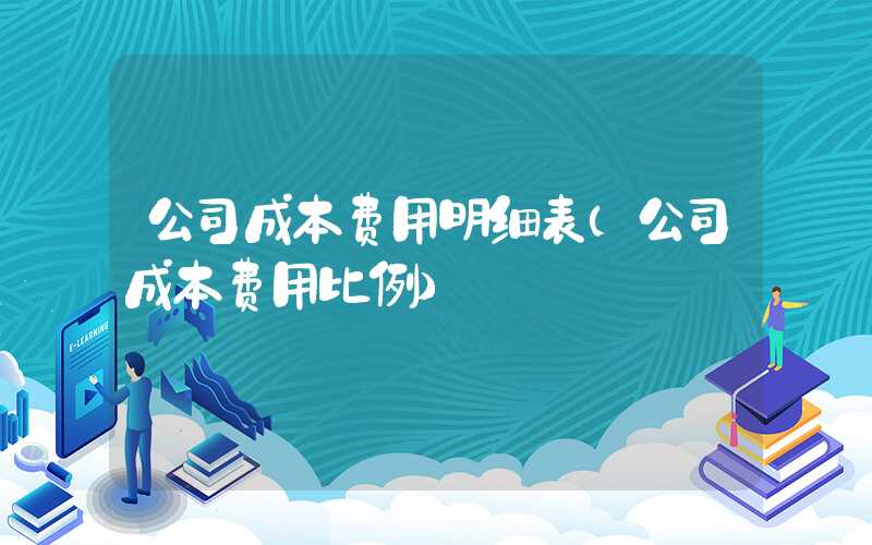 公司成本费用明细表（公司成本费用比例）