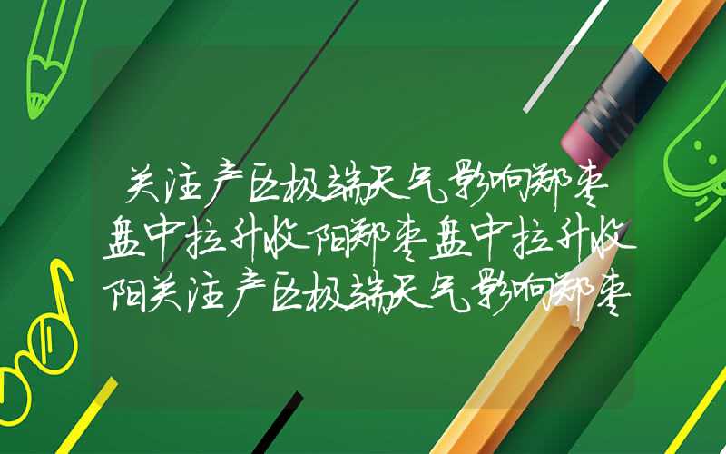 关注产区极端天气影响郑枣盘中拉升收阳郑枣盘中拉升收阳关注产区极端天气影响郑枣盘中拉升收阳