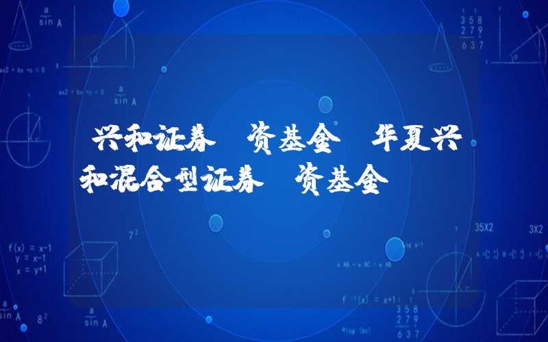 兴和证券投资基金（华夏兴和混合型证券投资基金）