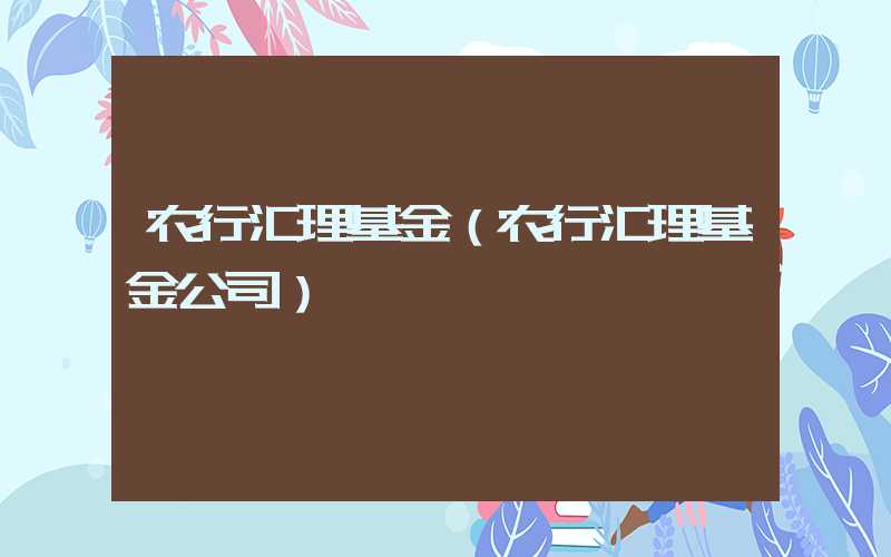 农行汇理基金（农行汇理基金公司）