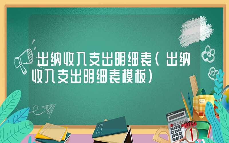 出纳收入支出明细表（出纳收入支出明细表模板）