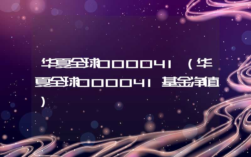 华夏全球000041（华夏全球000041基金净值）