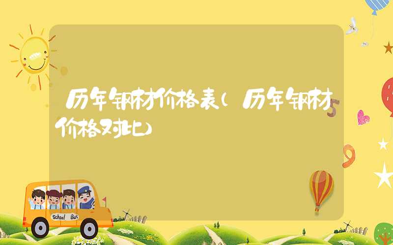 历年钢材价格表（历年钢材价格对比）