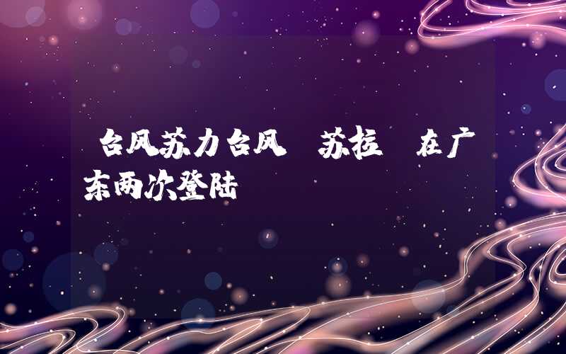 台风苏力台风“苏拉”在广东两次登陆