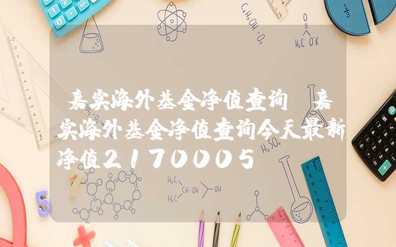 嘉实海外基金净值查询（嘉实海外基金净值查询今天最新净值2170005）