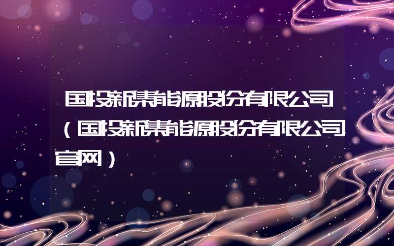 国投新集能源股份有限公司（国投新集能源股份有限公司官网）