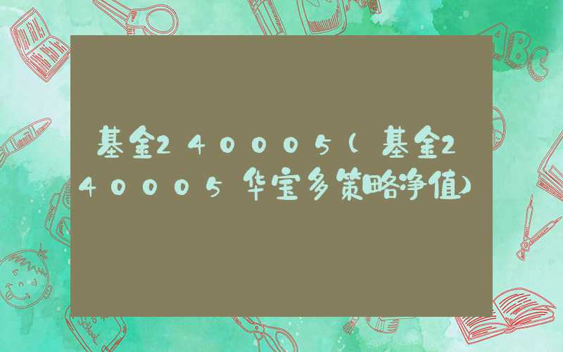 基金240005（基金240005华宝多策略净值）