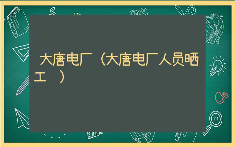 大唐电厂（大唐电厂人员晒工资）