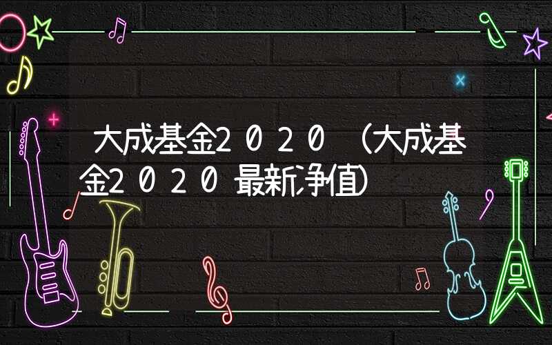 大成基金2020（大成基金2020最新净值）