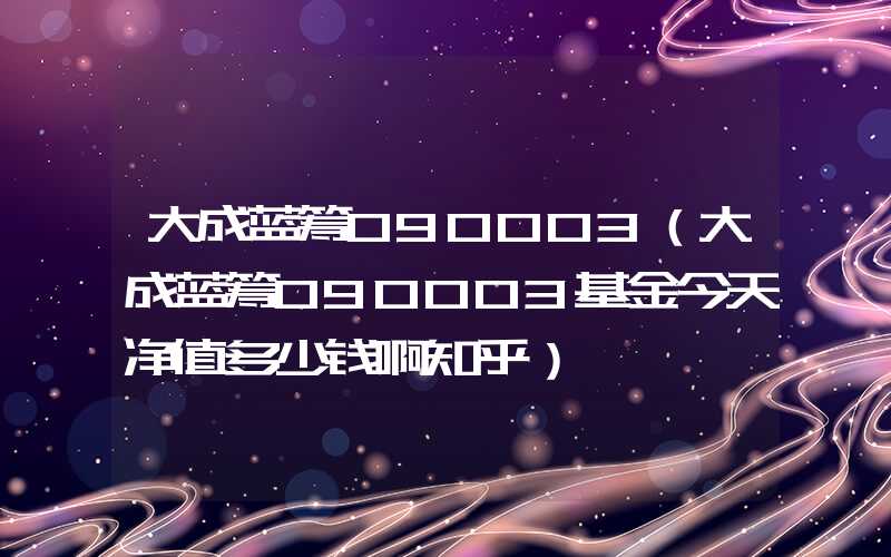 大成蓝筹090003（大成蓝筹090003基金今天净值多少钱啊知乎）