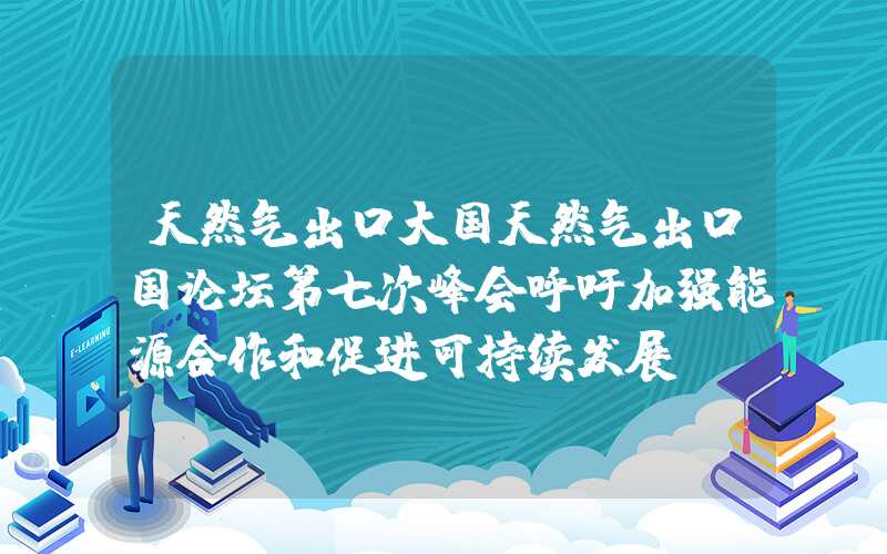 天然气出口大国天然气出口国论坛第七次峰会呼吁加强能源合作和促进可持续发展