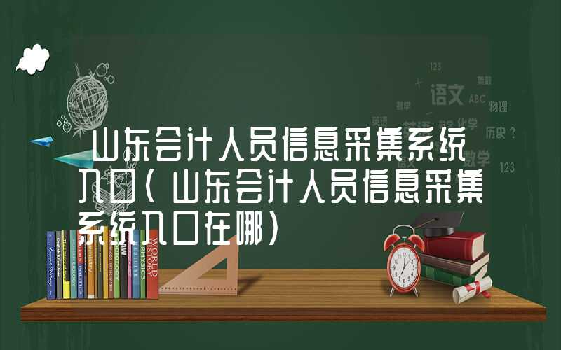 山东会计人员信息采集系统入口（山东会计人员信息采集系统入口在哪）