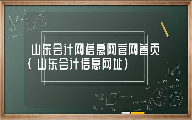 山东会计网信息网官网首页（山东会计信息网址）