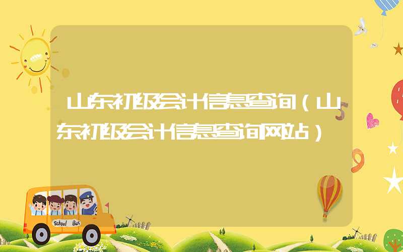 山东初级会计信息查询（山东初级会计信息查询网站）