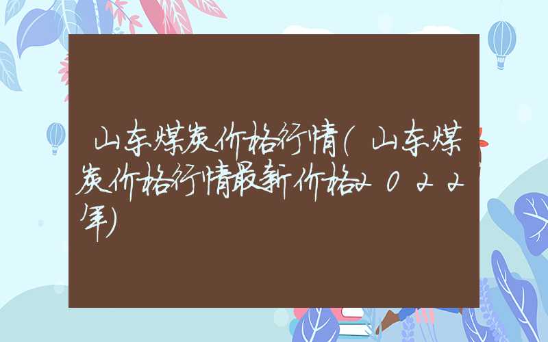 山东煤炭价格行情（山东煤炭价格行情最新价格2022年）