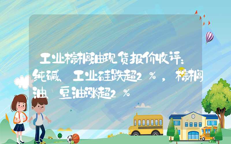 工业棕榈油现货报价收评：纯碱、工业硅跌超2%，棕榈油、豆油涨超2%