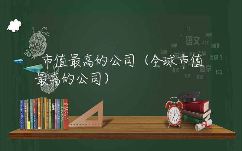 市值最高的公司（全球市值最高的公司）