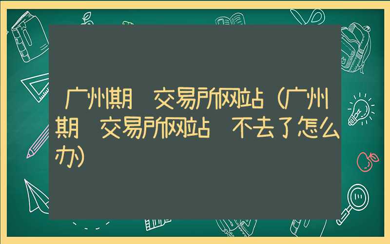 广州期货交易所网站（广州期货交易所网站进不去了怎么办）