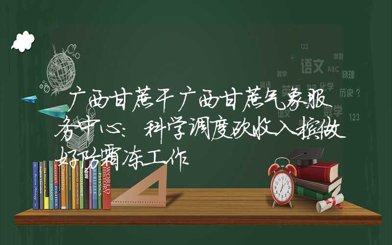 广西甘蔗干广西甘蔗气象服务中心：科学调度砍收入榨做好防霜冻工作