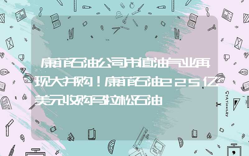 康菲石油公司市值油气业再现大并购！康菲石油225亿美元收购马拉松石油