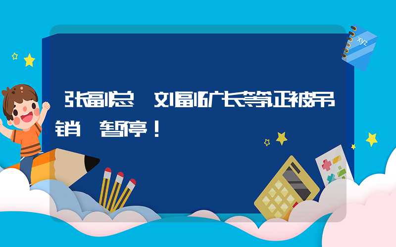 张副总、刘副矿长等证被吊销、暂停！