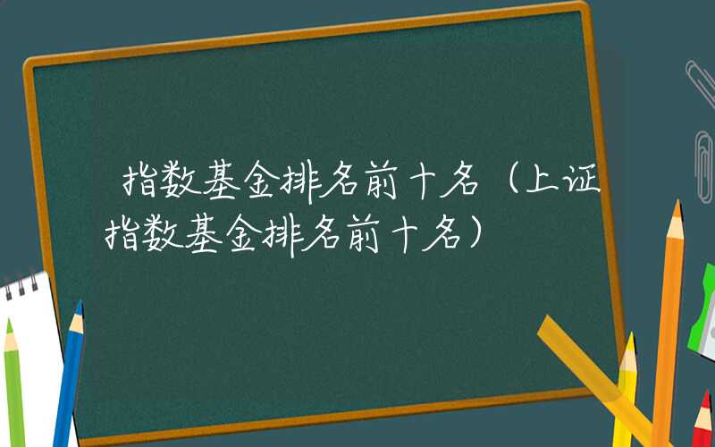 指数基金排名前十名（上证指数基金排名前十名）