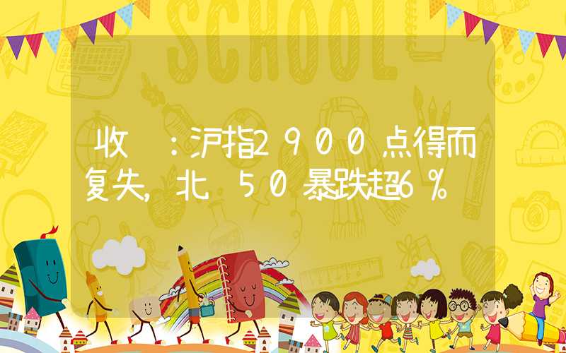 收评：沪指2900点得而复失，北证50暴跌超6%